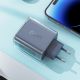 8. Acefast ładowarka GaN 65W 3 porty (1xUSB, 2xUSB C) fioletowa (A45)