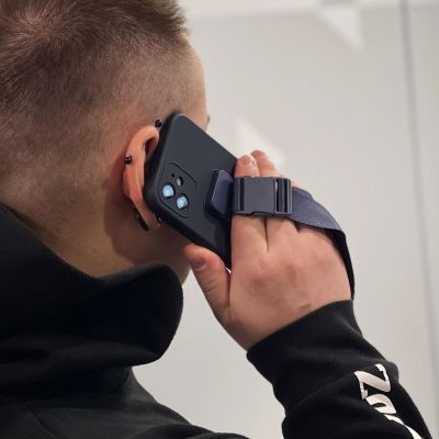 17. Rope Case silikonowe etui ze smyczą torebka smycz pasek do Samsung Galaxy A13 5G granatowy