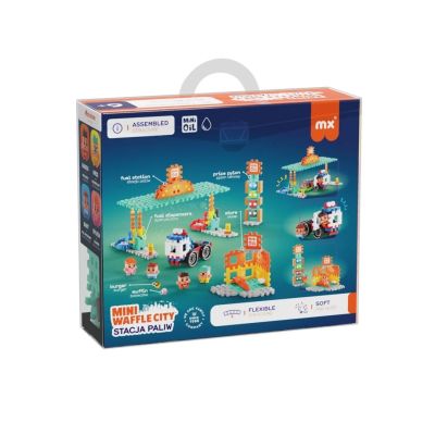 3. MARIOINEX Klocki Mini Waffle City Stacja paliw, 148 elementów