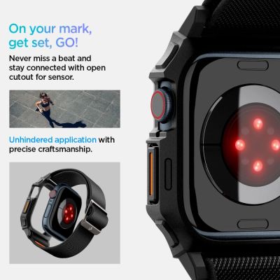 12. Pasek Spigen Lite Fit "PRO" na Apple Watch 10 42 mm - czarne
