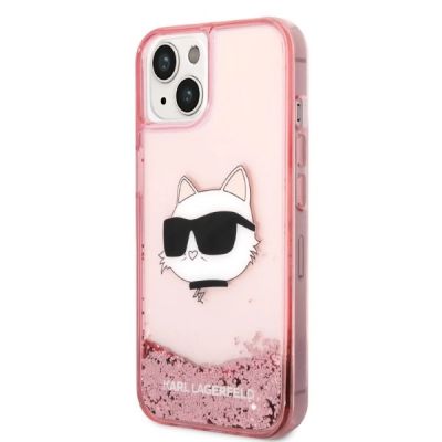 2. Etui Karl Lagerfeld Glitter Choupette Head na iPhone 14 Plus - różowe