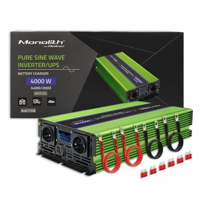 10. QOLTEC PRZETWORNICA NAPIĘCIA MONOLITH | ŁADOWANIE BATERII | UPS | 2000W | 4000W | 12V NA 230V | CZYSTY SINUS | LCD