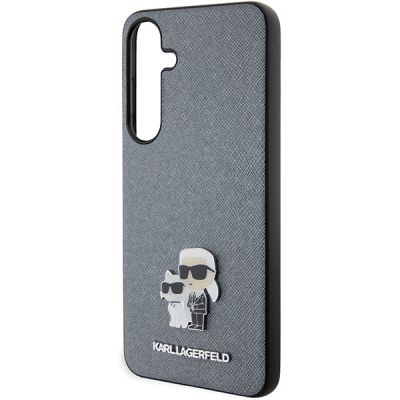 6. Etui Karl Lagerfeld Saffiano Karl&Choupette Metal Pin na Samsung Galaxy S24 - szare