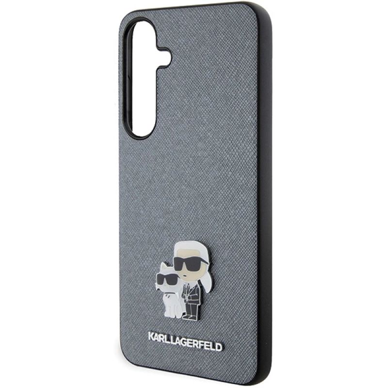 6. Etui Karl Lagerfeld Saffiano Karl&Choupette Metal Pin na Samsung Galaxy S24 - szare