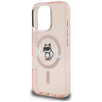6. Etui Karl Lagerfeld IML Choupette Sketch Logo MagSafe na iPhone 16 Pro - różowe