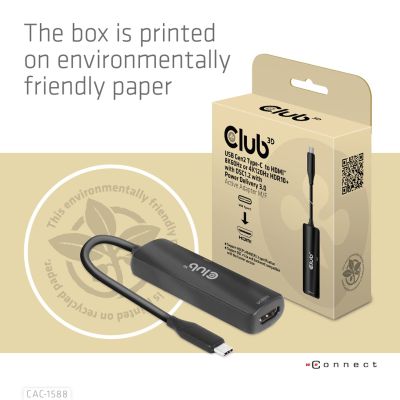 12. CLUB3D CAC-1588 adapter kablowy 0,17 m USB Type-C HDMI Czarny