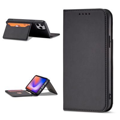 4. Magnet Card Case etui do iPhone 12 Pro Max pokrowiec portfel na karty kartę podstawka czarny