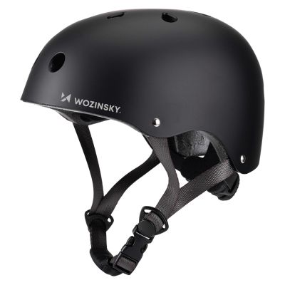 Kask rowerowy BMX/hulajnoga Wozinsky lekki 48-52 cm - czarny