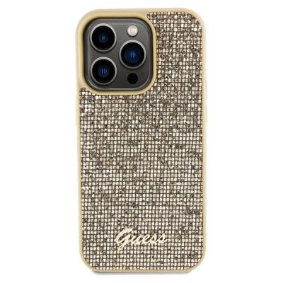 3. Etui Guess Disco Metal Script na iPhone 14 Pro Max - złote