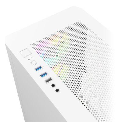 4. Montech AIR 100 ARGB, Micro-ATX, szkło hartowane - białe