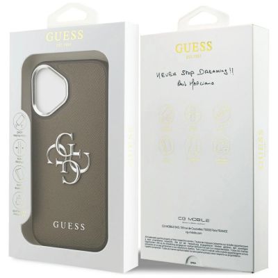 8. Etui Guess Grained Big 4G Classic Logo na iPhone 17 - brązowe