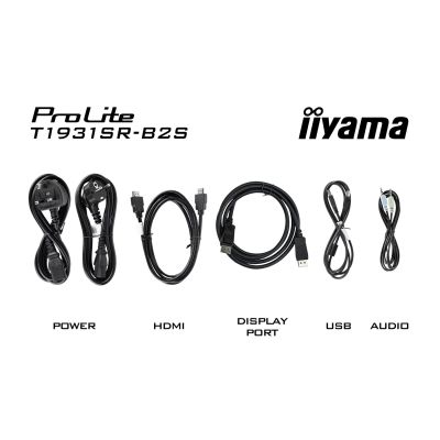 24. iiyama ProLite T1931SR-B2S monitor komputerowy 48,3 cm (19") 1280 x 1024 px SXGA LCD Ekran dotykowy Stół Czarny