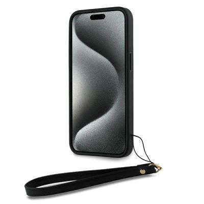 4. Etui DKNY Wrist Strap Stock Logo na iPhone 14 Pro Max - czarne