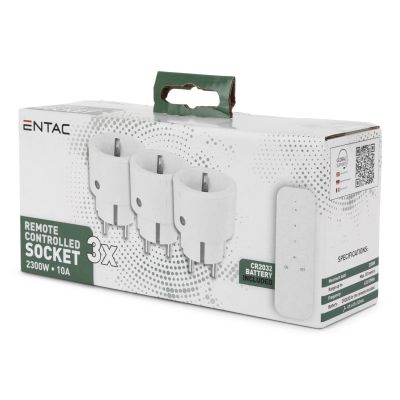 2. Entac ES-3S-RC adapter wtyczek zasilających Biały