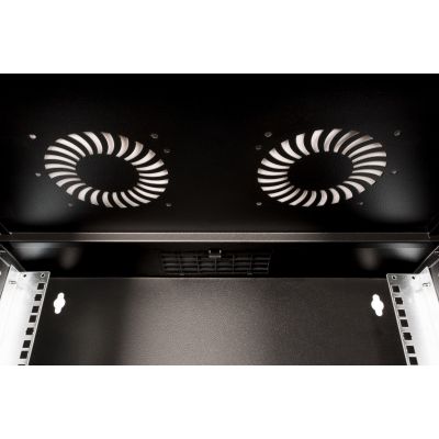 5. Szafa sieciowa wisząca 19" 4U, SOHO PRO 240 x 540 x 400 mm, drzwi szyba, czarny, niezłożona, 60kg