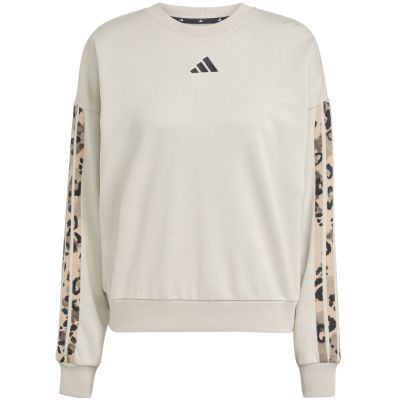 8. Bluza damska adidas Animal Print 3-Stripes French Terry Sweatshirt kremowa JM1836