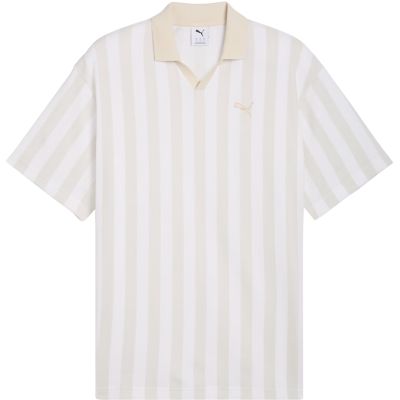 Koszulka męska Puma Class Relaxed Pinnacle Polo biało-beżowa 692069 02