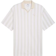 Koszulka męska Puma Class Relaxed Pinnacle Polo biało-beżowa 692069 02