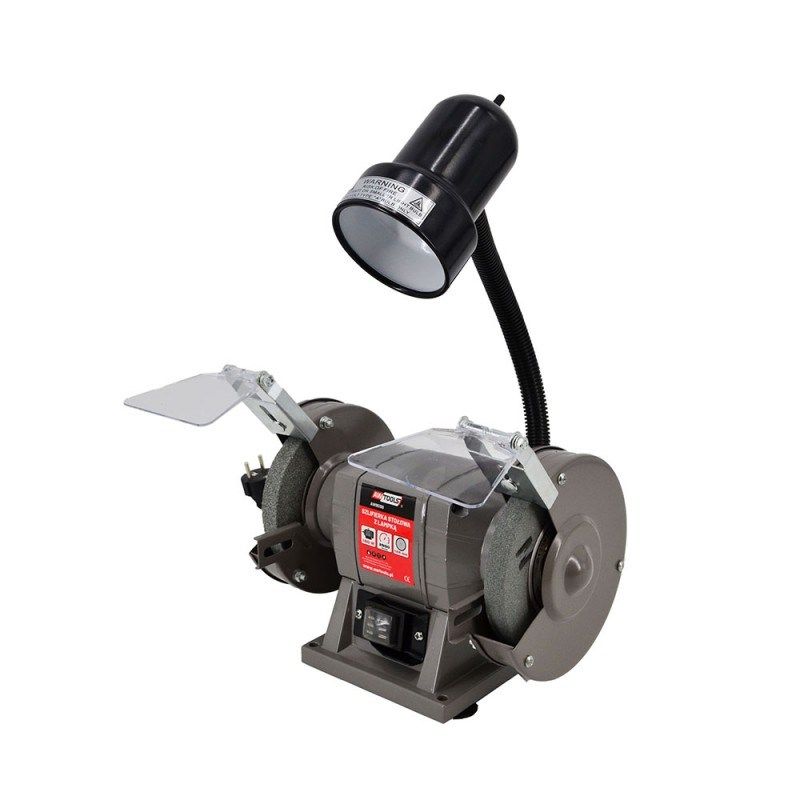 2. AWTOOLS szlifierka stołowa 150mm / 300W z lampką
