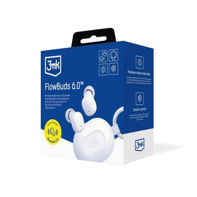 9. Słuchawki bezprzewodowe TWS 3mk FlowBuds 6.0 - białe