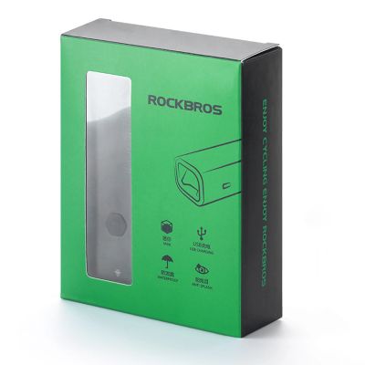 18. Lampka rowerowa przednia Rockbros 24710012001 800 lm + kabel USB-C - USB-A - czarna