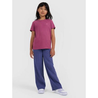 3. T-shirt regular gładki dziewczęcy 4F 4FJRAW25TTSHF3233-50S