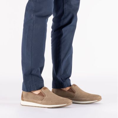 5. Skórzane półbuty męskie ażurowe mokasyny brązowe Rieker  11955-64