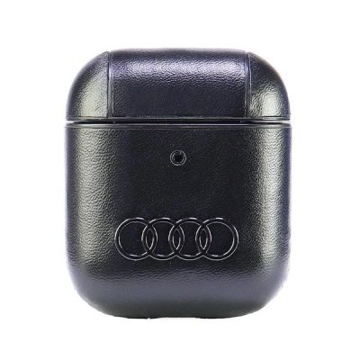 Etui Audi Leather Big Logo na AirPods 1 / 2 - czarne