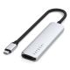 Satechi 4-w-1 USB-C Slim Multiport Adapter 4K - aluminiowy adapter do urządzeń mobilnych USB-C (USB-C, 4K HDMI, 2x USB-A) (silver)