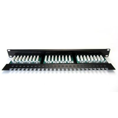 2. Patch-panel 19" DIGITUS DN-91524U-EC 24xRJ45 U/UTP k.5e 1U czarny prow.
