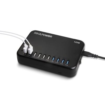 2. RealPower Power Station 120 Smartfon, Tablet Czarny Prąd przemienny Wewnętrzna