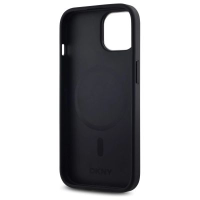7. Etui DKNY Plain Logo MagSafe na iPhone 15 - czarne