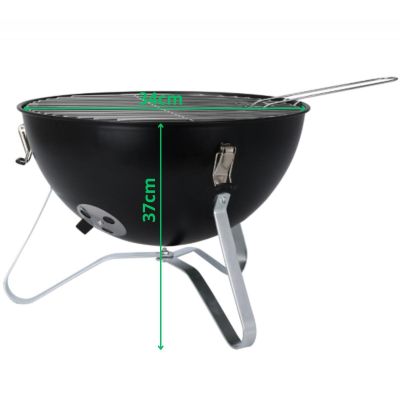 8. GRILL TURYSTYCZNY KULISTY 37CM CZARNY