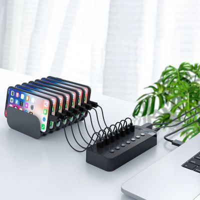 4. Hub Orico CT2U3-16AB 16x USB-A 3.0 z włącznikami - czarny