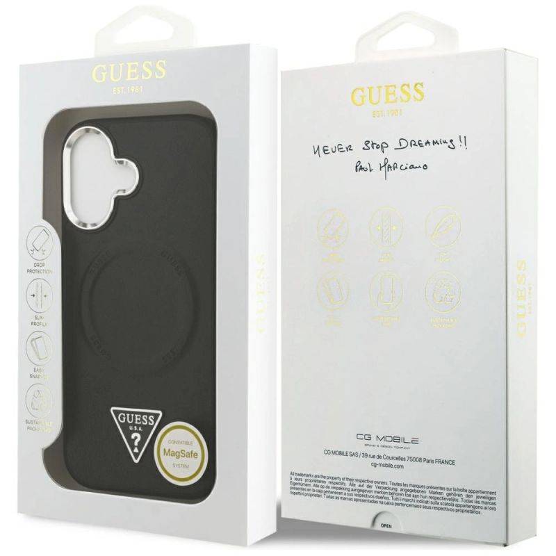 8. Etui Guess Triangle Logo MagSafe na iPhone 17 - czarne