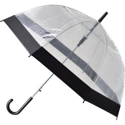 PARASOL DŁUGI TRANSPARENTNY CZARNY SEMI LINE