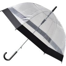 PARASOL DŁUGI TRANSPARENTNY CZARNY SEMI LINE