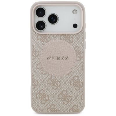 3. Etui Guess 4G Circle Classic Logo MagSafe na iPhone 17 Pro Max - różowe