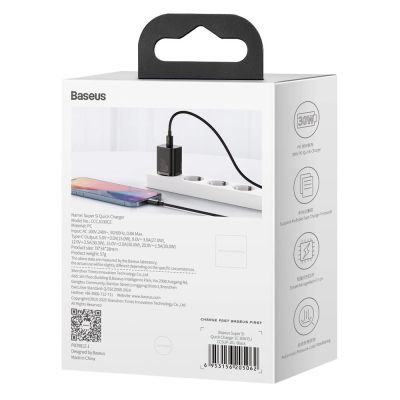 6. Baseus Super Si 1C szybka ładowarka USB Typ C 30W Power Delivery Quick Charge czarny (CCSUP-J01)