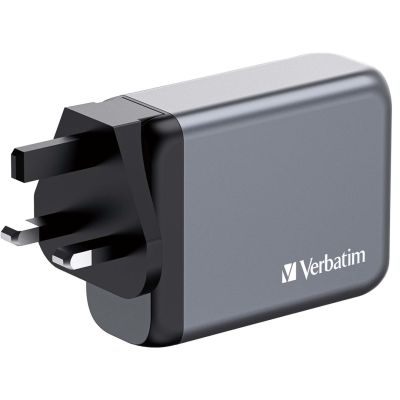 8. Ładowarka sieciowa Verbatim GaN GNC-100 4-PORT 100W/USB A/C (EU/UK/US)