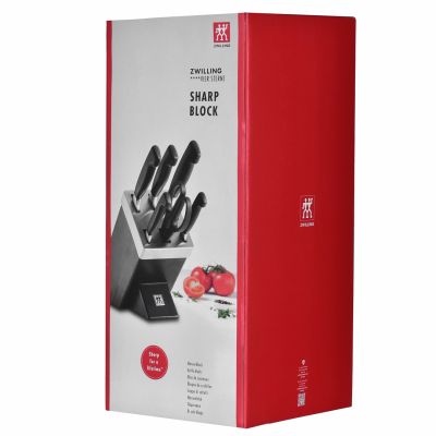 13. Zestaw noży  ZWILLING Four Star 35145-000-0 (Blok samoostrzący, Nożyczki, Nóż x 5)