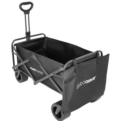 7. WÓZEK TURYSTYCZNO PLAŻOWY DELUXE SKŁADANY 90x57x73-96CM Z UCHWYTEM CZARNY