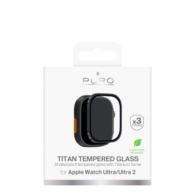 2. Szkło hartowane Puro z tytanową ramką na Apple Watch Ultra / Ultra 2 / Ultra 3M - czarne