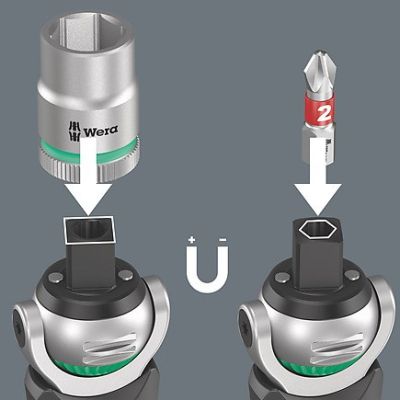 4. WERA Zestaw końcówek z grzechotką 3/8" 18-częściowy Zyklo