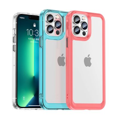8. Outer Space Case etui do iPhone 12 Pro Max sztywny pokrowiec z żelową ramką czerwony