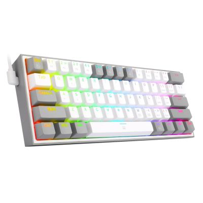 4. REDRAGON K617-RGB Fizz RGB White/Grey klawiatura USB Szary, Biały