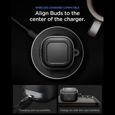 10. Etui Spigen Rugged Armor na Samsung Galaxy Buds 4 / 4 Pro - czarne matowe