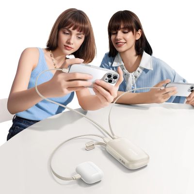 10. Powerbank Baseus EnerFill FC21 Qpow 3 Ultra 10000mAh 45W z wyświetlaczem cyfrowym z odłączanym kablem USB-C - Lightning - tytanowy