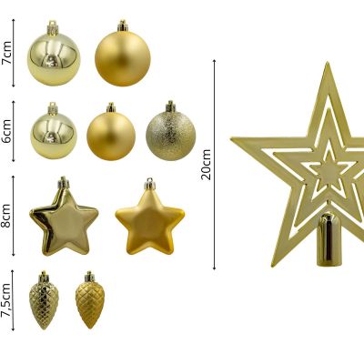 18. BOMBKA DEKORACYJNA PLASTIKOWA BEZPIECZNA 40SZT ZŁOTA MICA