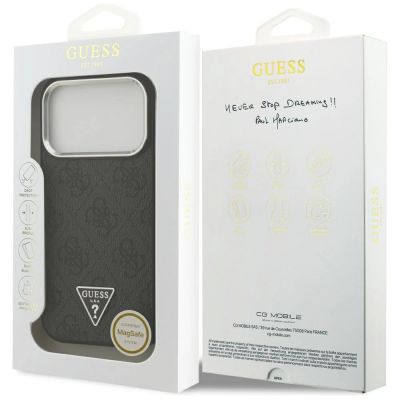 8. Etui Guess 4G Triangle Logo MagSafe na iPhone 17 Pro - czarne